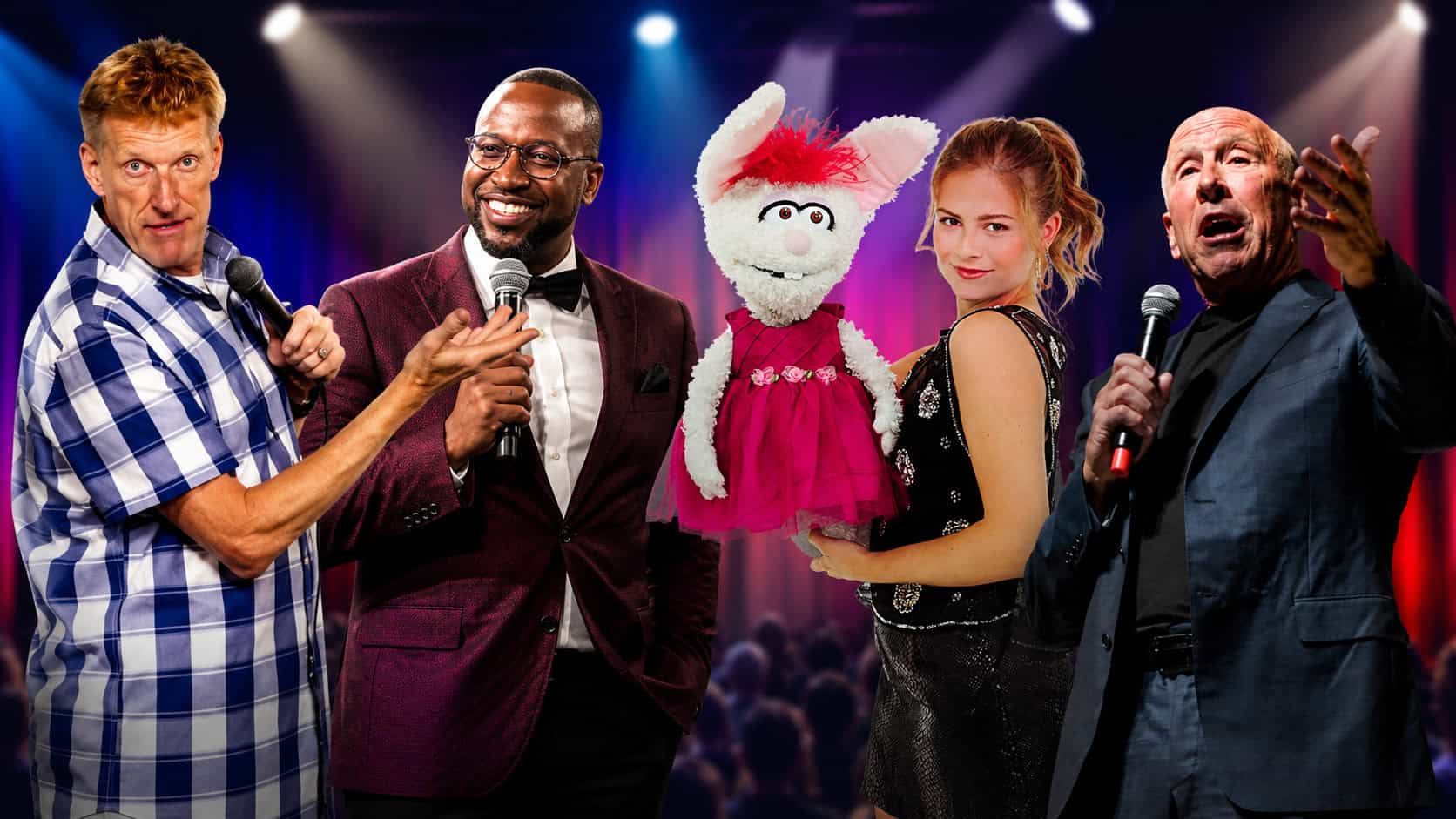 Top corporate comedians including Don McMillan, Mike Goodwin, Darci Lynne, and Jeff Allen