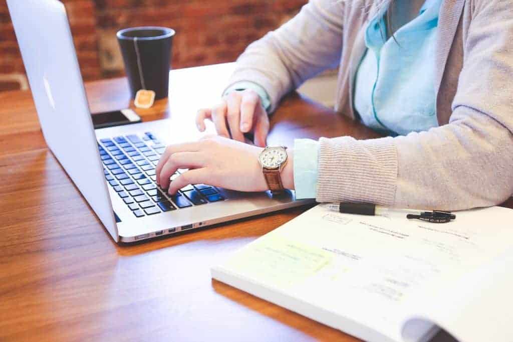 computer, hand, planning