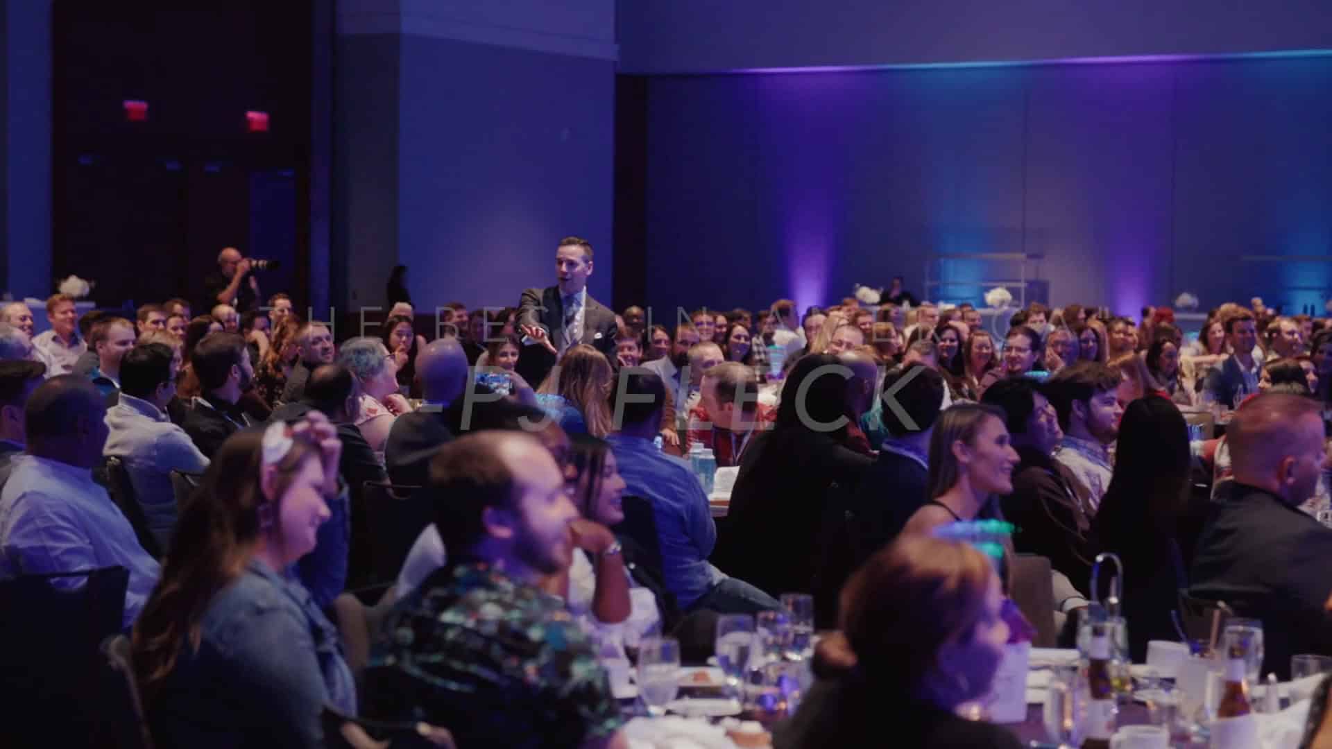 Audience reacting to a memorable moment